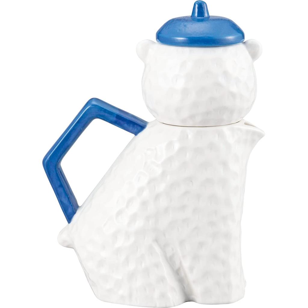 Sun Art Tea for One Teapot and Beret Bear SAN3764 Cup, 550ml, Design, White,