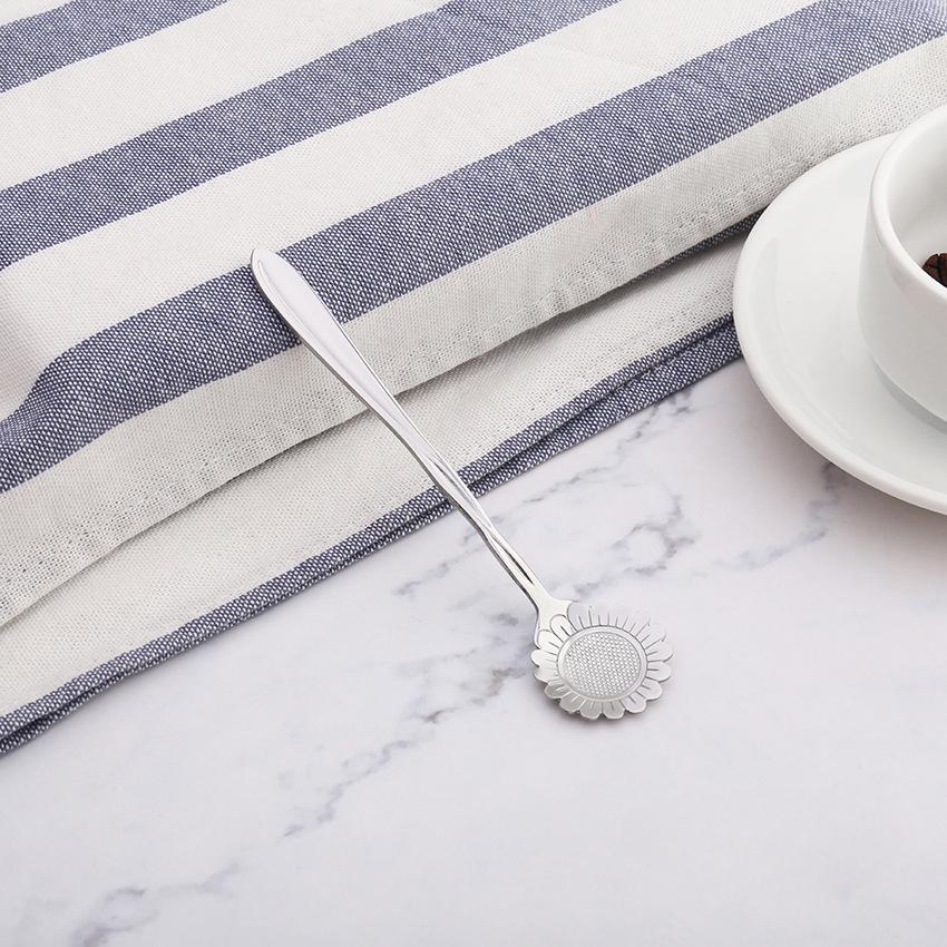 HANYANG Креативная посуда из нержавеющей стали Ложка для цветов с короткой ручкой Бытовая птичье гнездо Десертная ложка Ложка для перемешивания Ложка для цветов вишни