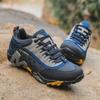 Men's and Women's Genuine Leather Waterproof Hiking Shoes - Breathable, Non-Slip, Spring/Autumn Outdoor Sports Footwear.