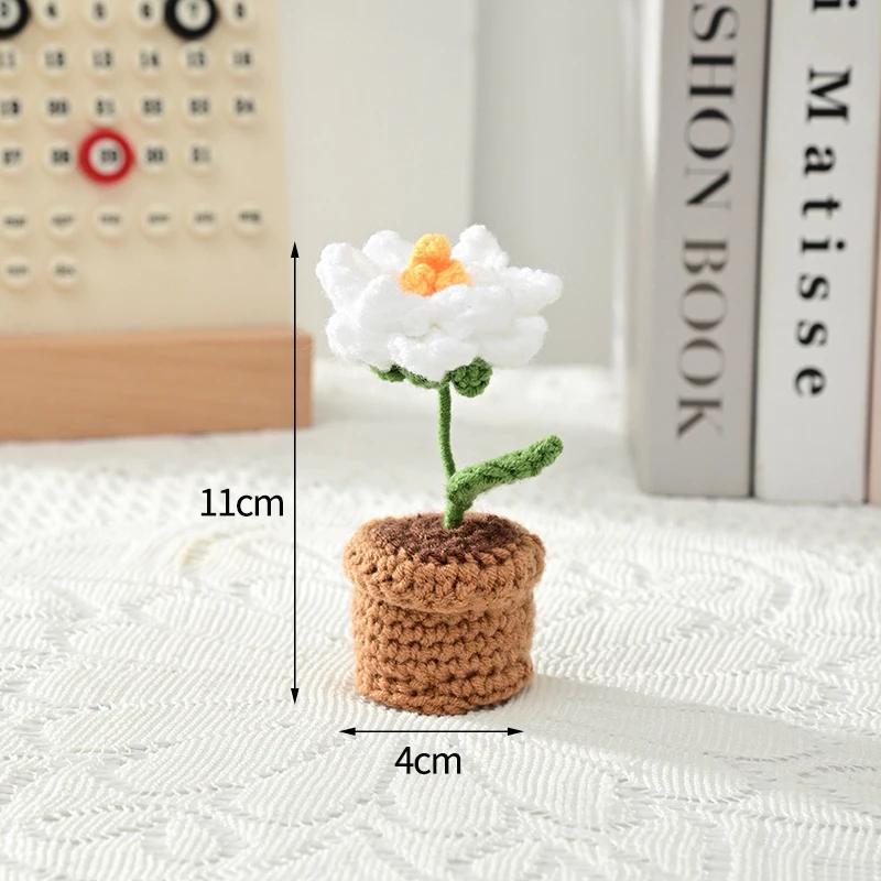 Sunflower Crochet Flowers Knitted Flower Graduation Wedding Guest Gift Artificial Flower Mother'S Day Gift Girasol