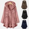 Women Winter Coat Thick Warm Thermal Long Sleeves Buttons Plush Butterflies Cozy Cat Pattern Winter Hoodie Coat for Outdoor