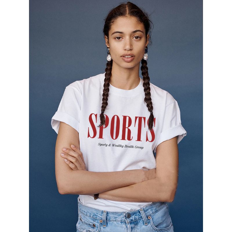 Sports Short-Sleeved T-shirt for Women 2025 New Arrival Summer Loose White Shoulder Plus Size Half Sleeve