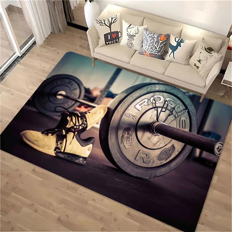 3D Printing GYM Theme Large Area Carpets for Home Living Room  Children's Bedroom Sofa Doormat Kitchen Floor Rugs Anti-slipDecor