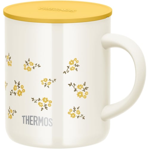 THERMOS Stainless Steel Vacuum Insulated Mug, 350ml, Yellow Flower, JDG-352LTD YF