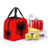 Flag Of Albania Insulated Lunch Bag for Women Office Cooler Thermal Food Box Tote Leakproof Lunch Boxes Container