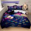 3pcs Peacock Feather Duvet Cover Set -Includes 1 Duvet Cover and 2 Pillowcases, No Quilt Core, All-Season Home Decor  yy251111192