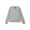 Solid Color Logo Print Crew Neck Sweatshirt Women Tops Grey DQ4463-063