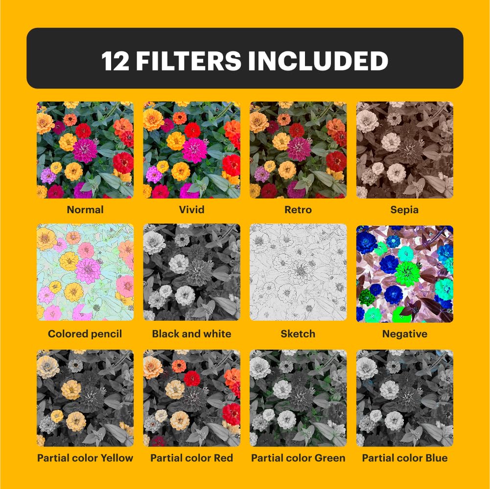 KODAK Pixpro C1 – Ультракомпактная цифровая камера  13 МП BSI CMOS, 4-кратный зум, 2,8-дюймовый ЖК-экран, Встроенная светодиодная вспышка – Черный