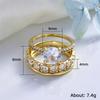 3 Pieces Elegant Zircon Ring Set Wedding Party Matching Finger Ring Luxury Women Fashion Jewelry