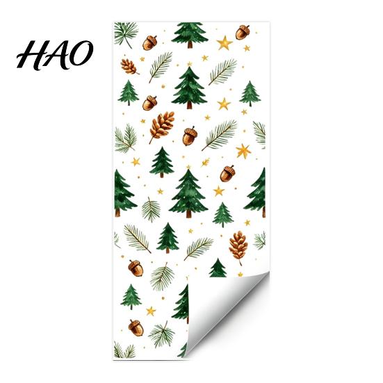 Christmas Window Cling Static Cling, Xmas Tree Snowman Santa Hat Bell Waterproof Glass Sticker, Removable Reusable Decoration Decal for Holiday Party