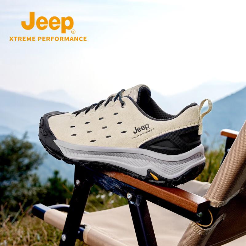 Jeep Мужские дышащие походные туфли в стиле business casual с амортизацией