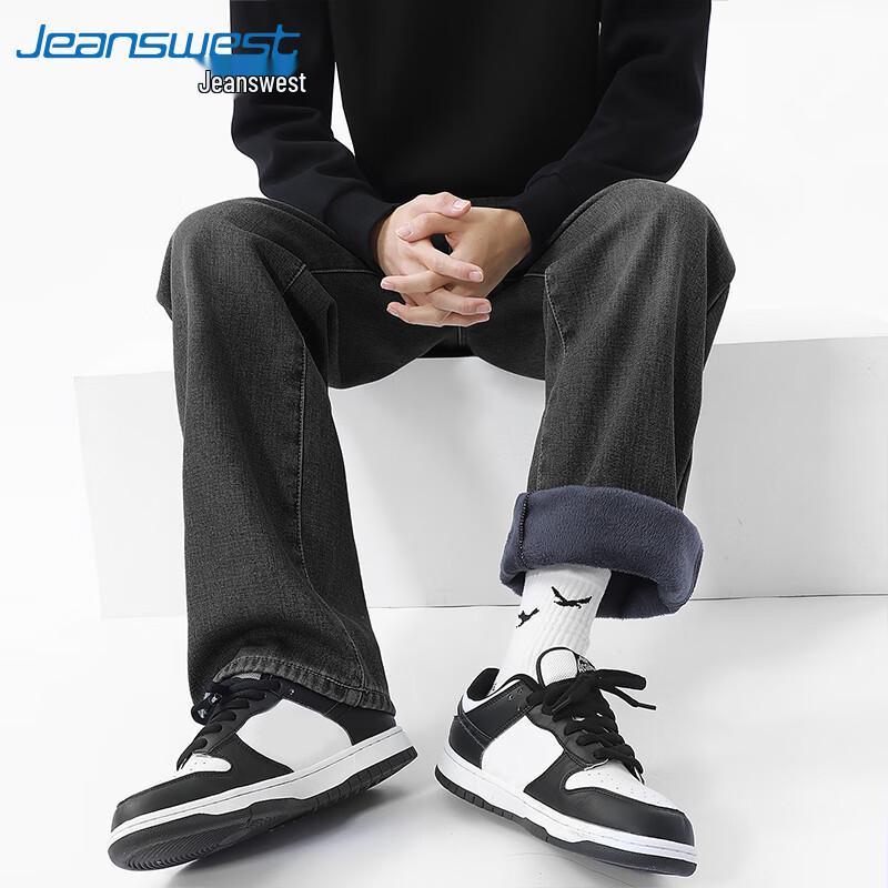 Мужские джинсы Jeanswest прямого кроя с эффектом ретро-стирки и плюшевой подкладкой