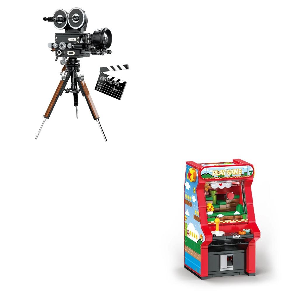 JAKI Retro Electronics Series Game Console High Brick Building Blocks MOC Model Assembly Creative Ornament Kids Birthday Gift