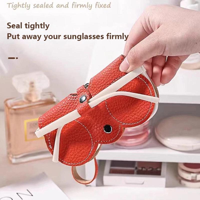 Сумка для солнцезащитных очков из ПУ, Портативный чехол для очков, Защитный чехол для солнцезащитных очков, Милая клипса для очков, Женская минималистичная сумка для очков
