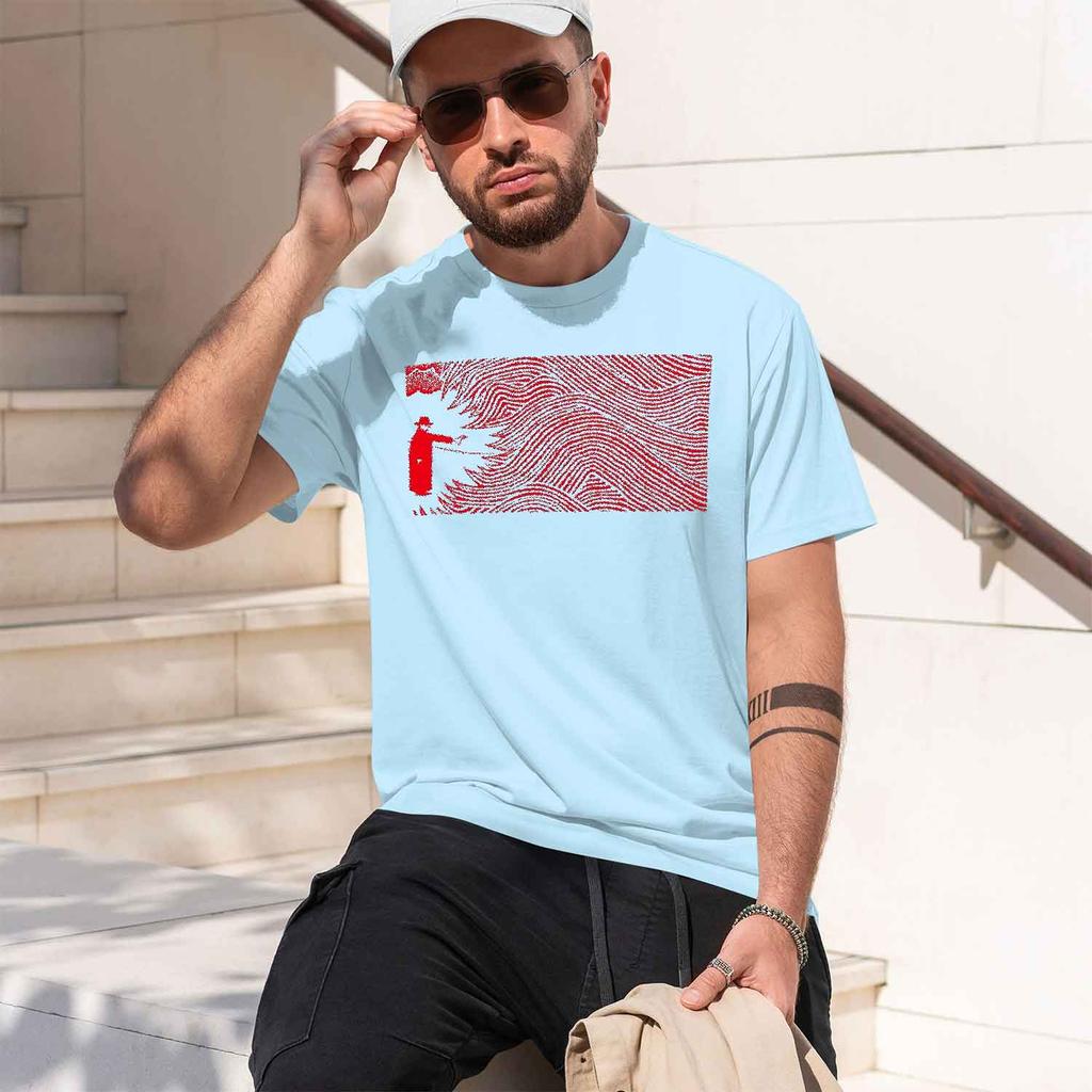 Abstract T-Shirt Red Wave Pattern Summer Casual Wear Gift For Lovers 2026 Model Short-sleeve crewneck TShirt Classic C