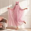 Funny Bowknot Ghost Cloak Glitter Cosplay Props Halloween Costume Cape  Performance Property