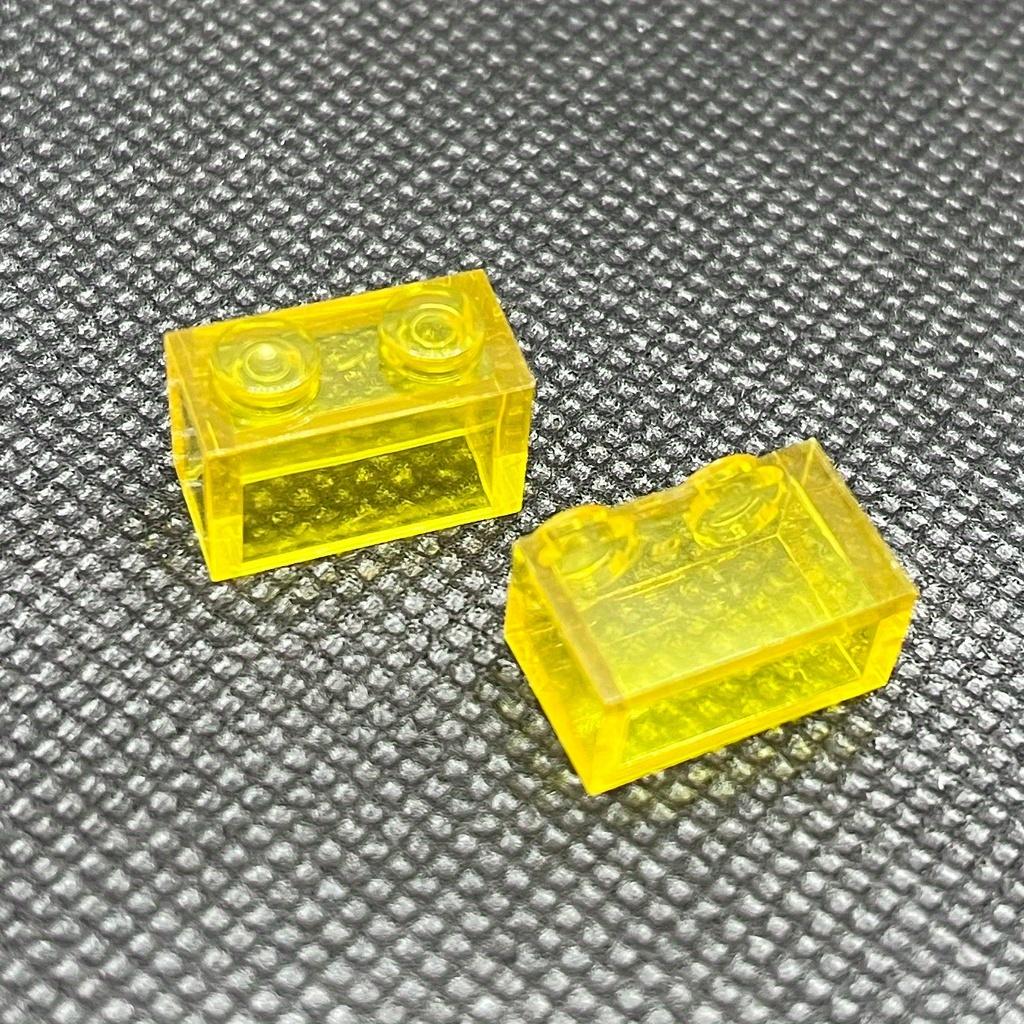 40pcs/bag Small Particles Bricks Transparent Clear Brick 1x2 Building Block Classic Bulk Parts Accessories Toys for Children