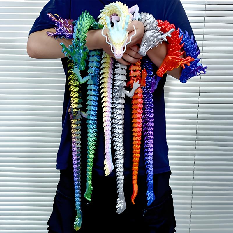 88СМ 3D-печатный Кристальный Дракон с драгоценными камнями Непоседа Игрушка Вращающийся Сочлененный Дракон Подарок для Детей с СДВГ Идеально для Подарка на День рождения