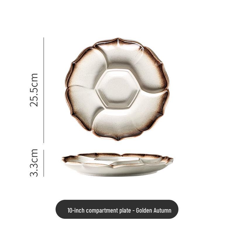 Deou Starry Japanese Ceramic Four-Compartment Platter