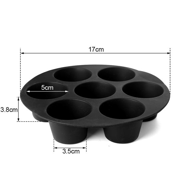 7 Holes Airfryer Silicone Pot Muffin Cake Cup Mold Baking Pan for Pastry Air Fryer Microwave Oven Baking Tray Kitchen Accessorie