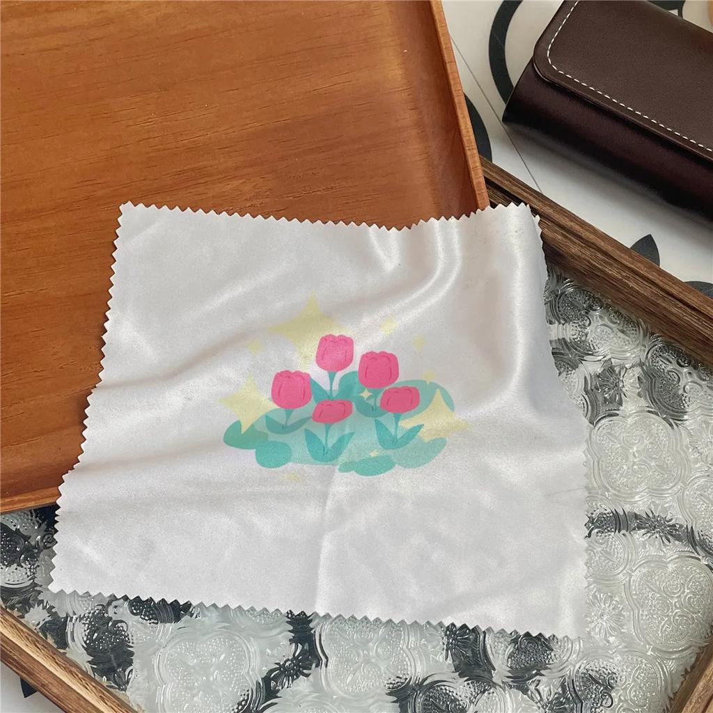 Милые Ins мультфильм тюльпан близорукость очки салфетка для чистки девушка креативный мобильный телефон экран чистка полотенце футляр для очков аксессуары