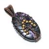 Charoite Handmade Gemstone Pendant, 999 Copper Wire Wrapped Pendant Antique Tree Of Life Jewelry, For Engagement Gift