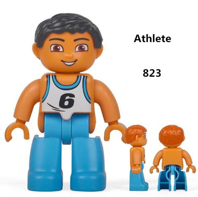Duplo Compatible City Character Staff Man Building Blocks Kids Minifigures Toys