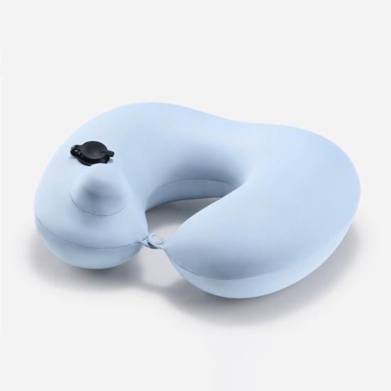 Inflatable U-shaped Pillow with Self-filled Design Built-in Air Pump Lightweight Portable Neck Support