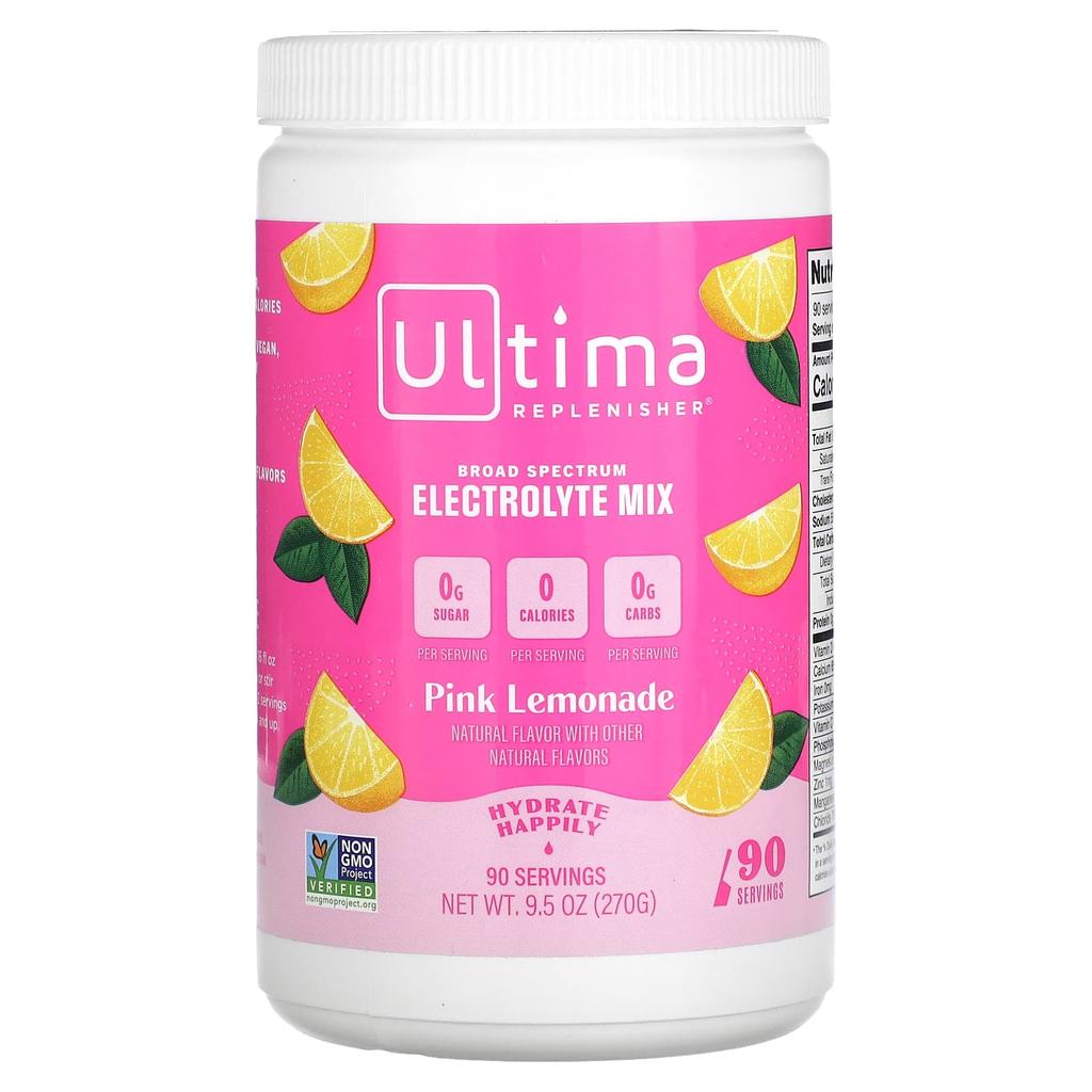 Ultima Replenisher Electrolyte Mix, Pink Lemonade, 9.5 Oz (270 G)