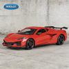 WELLY 1:24 Chevrolet Corvette Z06 2023 Alloy Sports Car Model Diecast Metal Track Racing Car Vehicles Model Simulation Kids Gift