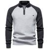 Mens Autumn Crewneck Sweater With Stretch Cotton Blend For Casual Urban Style