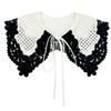 Lace Floral Girls Sweater Lapel Accessiory Knitted Collar Flower Ancient Art Traditional Lace Shawl Collar Lapel