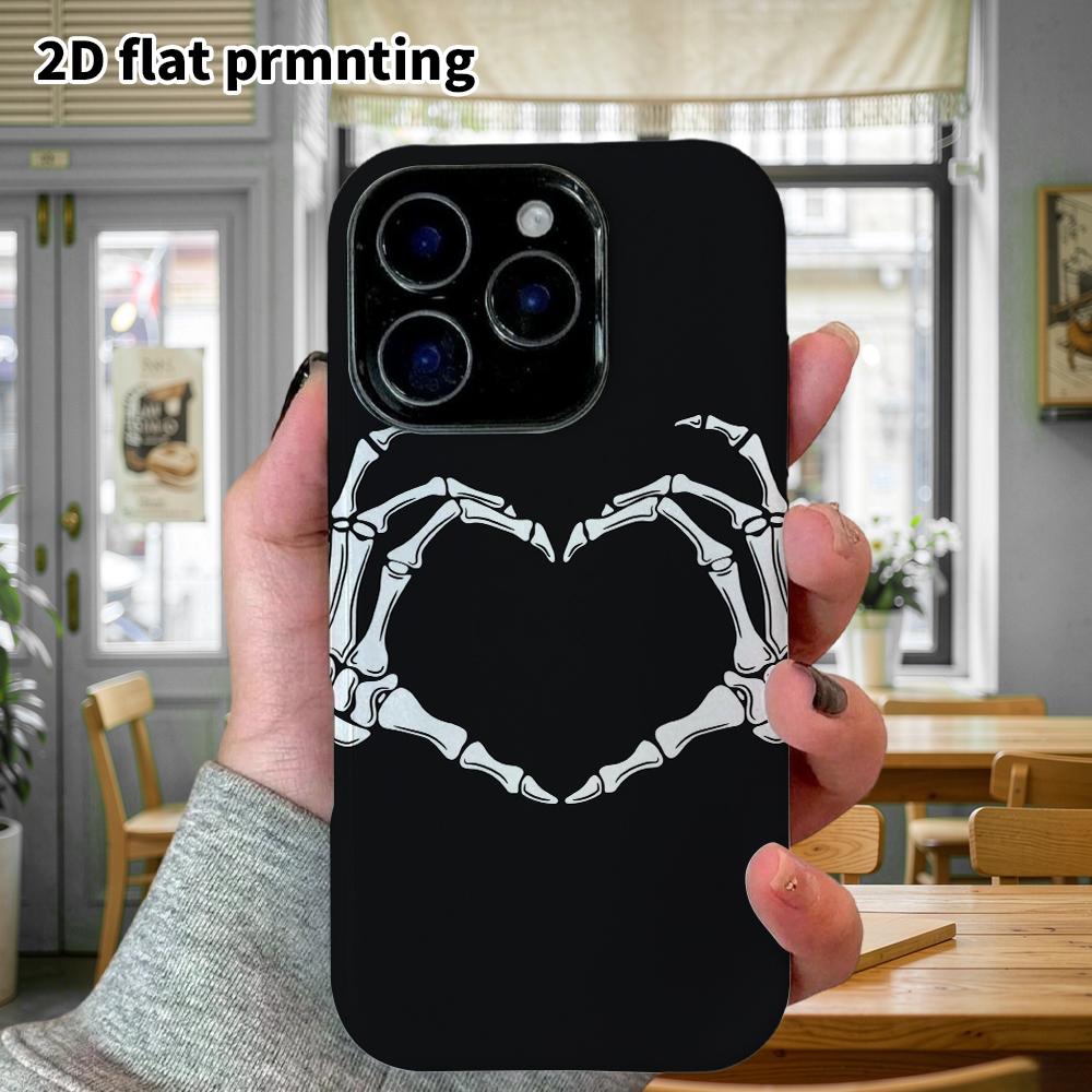 Чехол для телефона: 2D плоский, подходит для защитного чехла iPhone 18, 17, 16, 15, 14, 13, 12Pro, рука-сердце, идеальный подарок на Рождество и Хэллоуин
