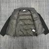 Mens High Street Stand Collar Cotton Padded Jacket With Knit Sleeves Casual Winter Warm Outerwear