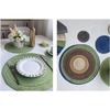 Multicolored Round Placemats, Satin-Dyed Cotton Woven Heat-Resistant Placemats and Coasters for Home Decor, 38cm, Milk Coffee Color (Cotton Round Brow