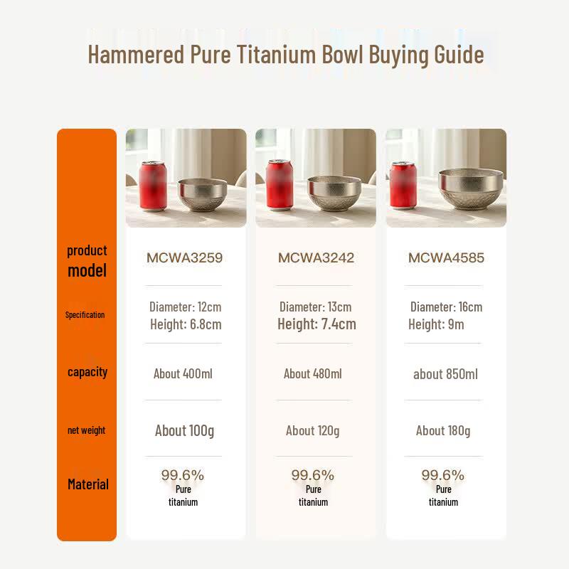 MAXCOOK Pure Titanium Individual Bowl