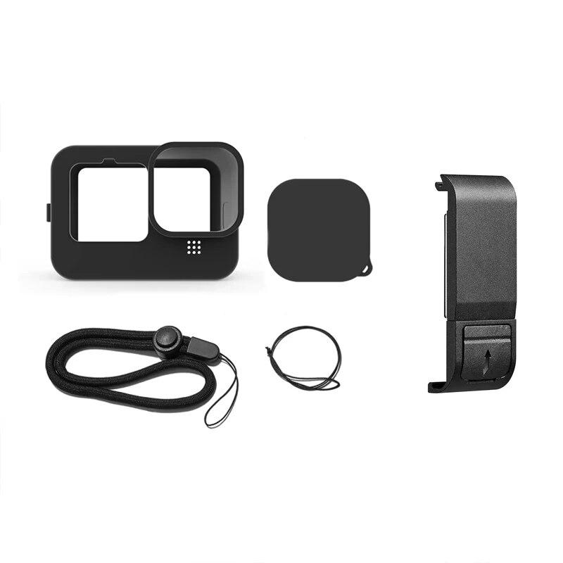 Сменная боковая дверца для GoPro Hero 12 11 10 9, черная пылезащитная крышка для аккумулятора, силиконовый чехол, аксессуары для камеры