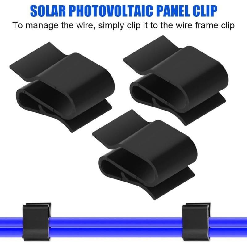 30Pieces Elegant Black Solar Wire Clip for Efficient Module Easy Installation Sturdy Plastic Materials 25x16mm