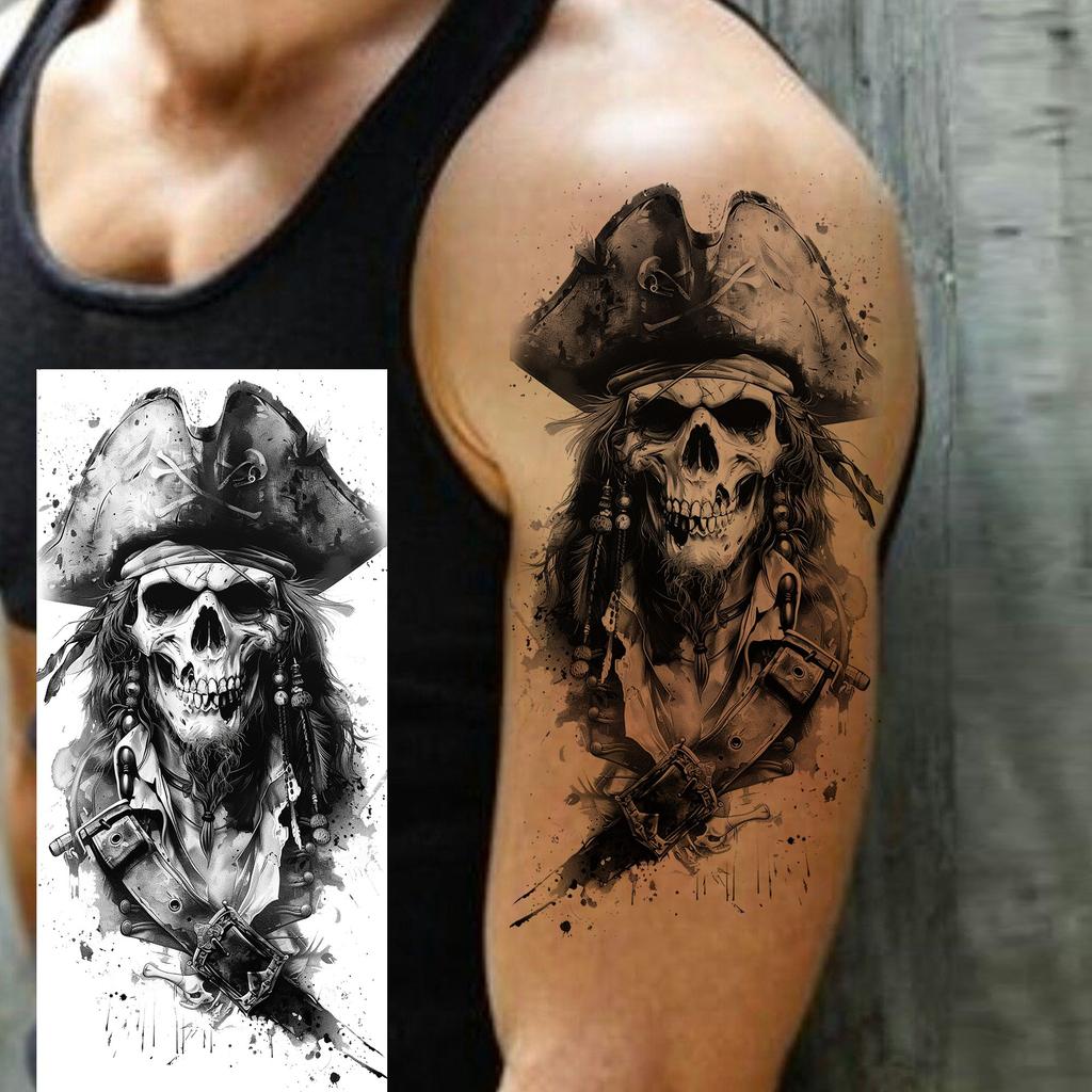 1 Sheet Fierce Tiger Lion Dragon Temporary Tattoos For Men Women Waterproof Wolf Skull Tatoos Long Lasting  Fake Tattoo Stickers