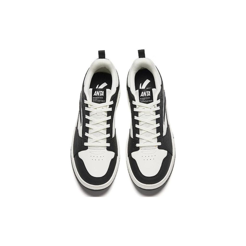 Anta Удобные прочные нескользящие низкие кроссовки для скейтбординга женские кроссовки черные белые 122348011-3