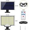 High Power 106LED Solar Outdoor Wall Lamp Waterproof LED Security Lights with 3 Modes Sensor Solar Flood Wall Lamp For Courtyard