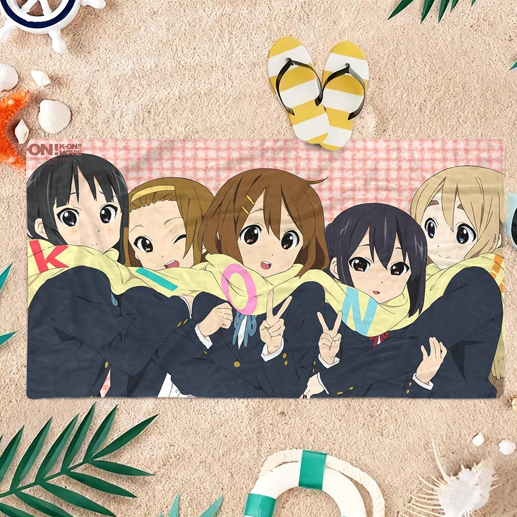ВИКАМА K-ON! Милое Девичье Пляжное Полотенце Быстросохнущее Супервпитывающее Подходит для Пляжного Отдыха Бассейна Лета Забавный Подарок для Друзей