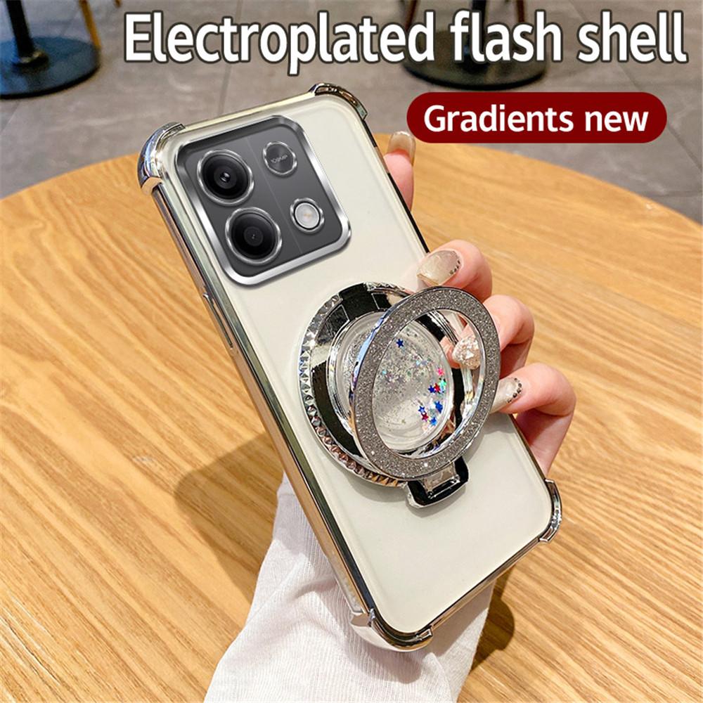 Роскошный чехол-подставка с магнитным креплением и блестками-зыбучими песками для Xiaomi Redmi Note 13 Pro 4G 5G 13Pro 12Pro 11S 10S 9S 9 Pro 13C 12C 10C