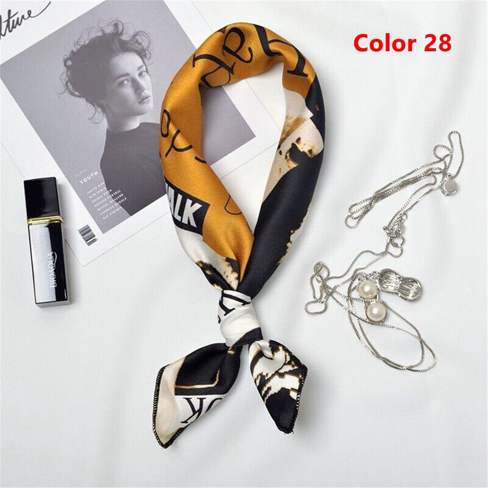 Gifts Elegant Women Silk Feel Satin Square Scarf Head Neck Hair Tie Band
