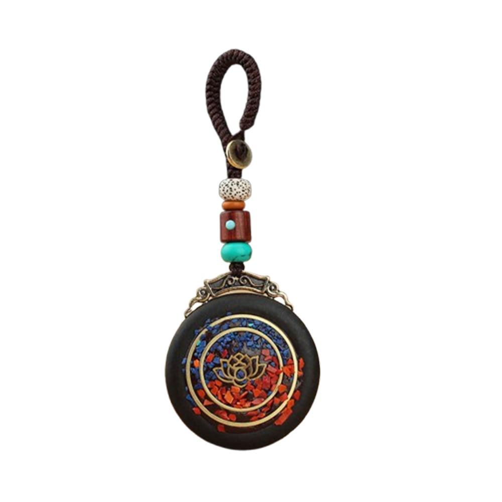 Retro Ebony Wood Car Keychain Nepal Bag Hanging Accessories Delicate Mobile Phone Pendant  Women