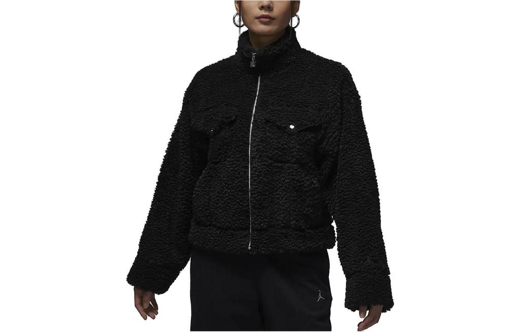 Jordan Jackets Women's Black Stand Collar Moderate Other FD7169-010