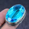 Swiss Blue Topaz Gemstone Handmade 925 Steling Silver Jewelry Ring Size 8.5 e9P69