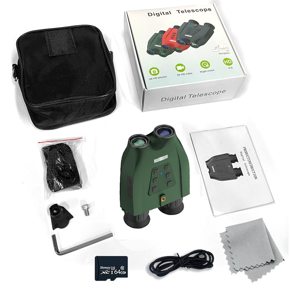 Dt99 48mp 2,5k Uhd 3d бинокль телескоп с креплением на голову 8x цифровой зум 300 м инфракрасная камера ночного видения для охоты