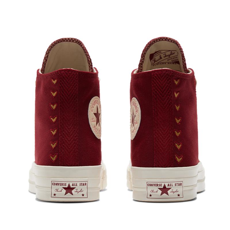 Converse Chuck Taylor All Star 1970-е Модные Универсальные Высокие Кеды из Канваса Женские Красные