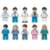 Doctors Nurses Patient City Minifigures Assembled Bricks Blocks Doll Anime Character Model Building Kits Kids Education Toys